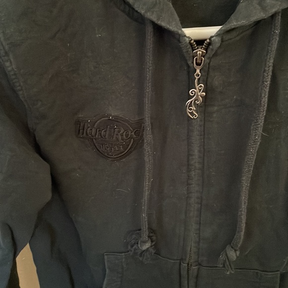 Hard Rock Cafe Black Designer Full Zippered Hoodie Jacket - Picture 2 of 5